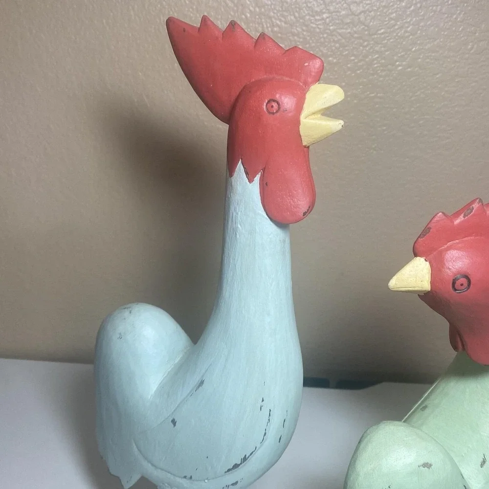 Folk Art Country Figurine Chicken Hen Home Decor 16